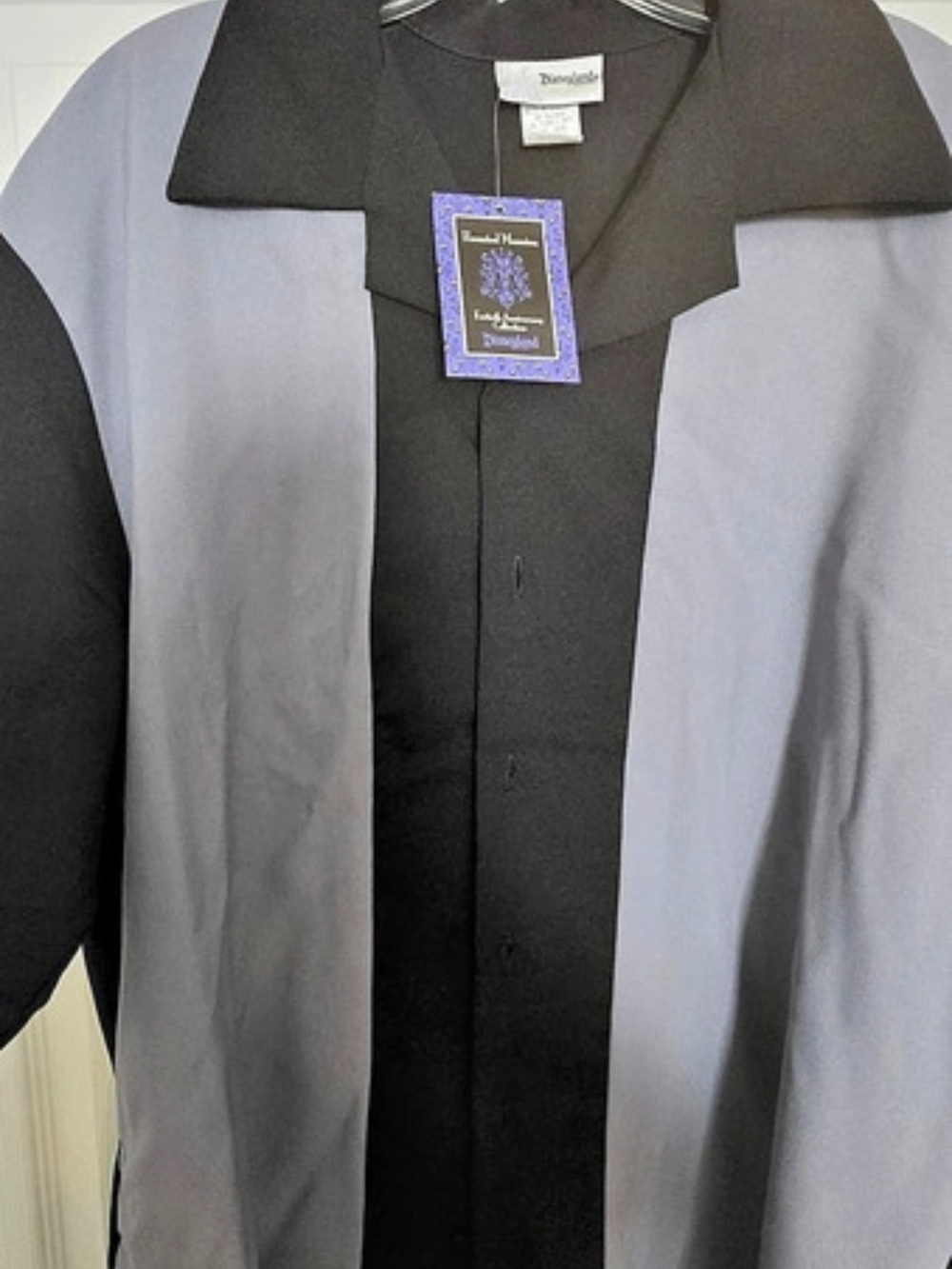 Disneyland Haunted Mansion 40th Anniversary Button-Up Shirt Black Gray Size